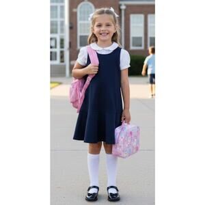 Polo Ralph Lauren Girls Navy Blue Dress XL 16 School Uniform Preppy A-Line